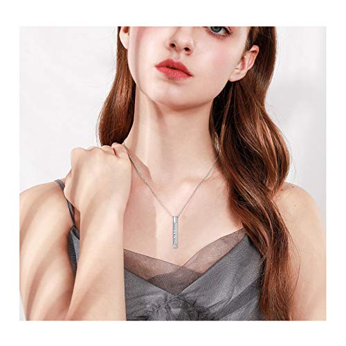 YinShan Urn Necklaces for Ashes for Women Girls Cremation Jewelry 925 Sterling Silver Eternity Memorial Forever in My Heart Ashes Keepsake, Adjustable Silver Chain 18+2 Inches Heart Bar