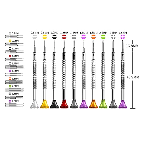 Singcci watch screwdriver set with slotted and Phillips screwdrivers, extra replacement blades, and storage case