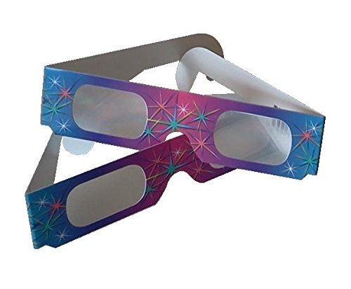 [Australia - AusPower] - Fireworks Diffraction Glasses (50 Rainbow Spectrum Frames + 1 Exclusive Bonus Pair) - Foldable Paper/Cardboard Frames - 51 Glasses Total 