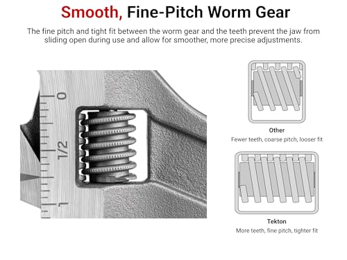 TEKTON 6-inch adjustable wrench, model WSA04122, with adjustable jaw and polished metal finish