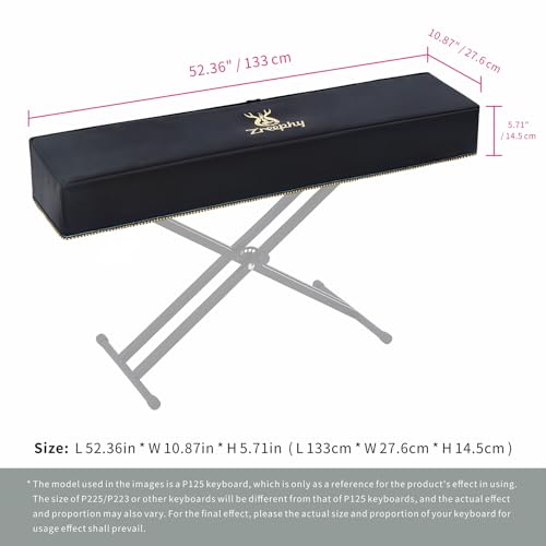 Piano Keyboard Dust Cover with Music Stand Opening of Zipper Design, Dust Proof Cover Compatible for Yamaha P225 P223 P145 P143 88 Keys Digital Piano Keyboards Electronic Keyboards L 52.36 * W 10.87" Black