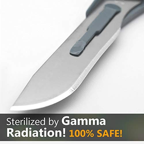 [Australia - AusPower] - Pack of 100 Surgical Blades 10 Disposable Scalpel Blades, Size 10 Scalpel Blades for Surgical Knife Scalpel handle, High Carbon Steel Dermablade Surgical Blades. Individually Wrapped 10 Blade, Sterile 