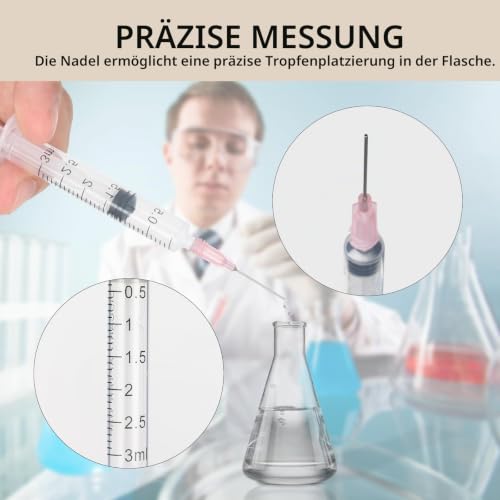 Pack of 10 Syringes 3 ml Plastic Syringe with Blunt Needle | Individually packed, versatile dosing syringes, scientific syringes with caps for laboratories, garden, pet care