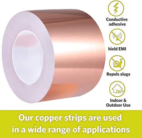 [Australia - AusPower] - Copper Foil Tape (4 inch X 33 FT) with Double-Sided Conductive Adhesive for Guitar & EMI Shielding,Stained Glass Making,Electrical Repairs,Paper Circuits,Soldering,Grounding,DIY Copper Tape 4 inch X 33 FT 