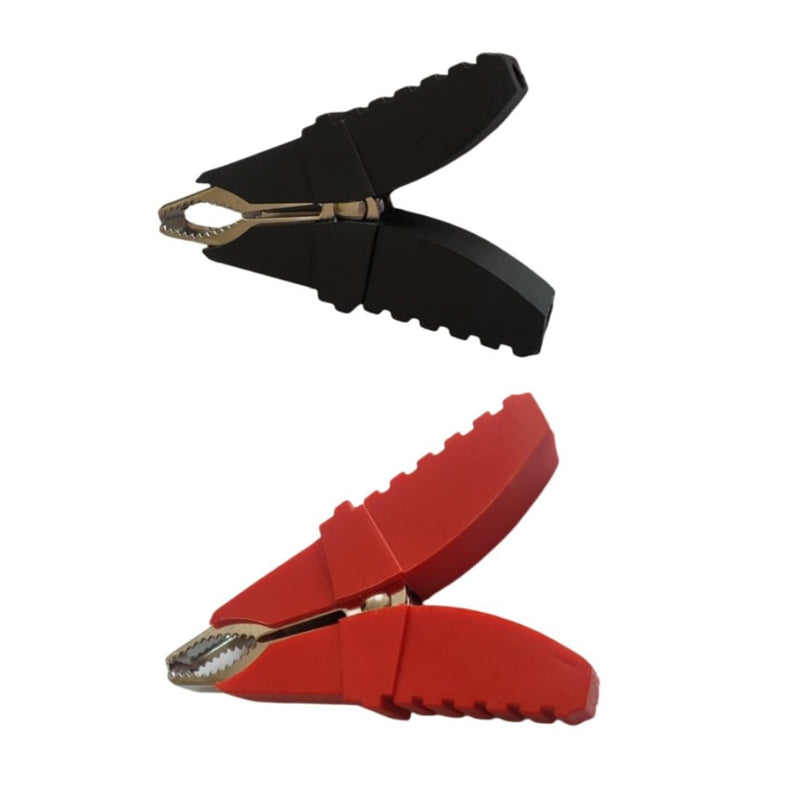 [Australia - AusPower] - Insulated Alligator Clips 50A Crocodile Clamps Electrical Test Clamps Clips Battery Cable Clips Clamp 2Pcs Red, 2Pcs Black 
