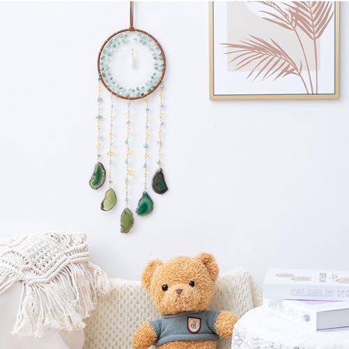 Crystals Tree of Life Dream Catchers,Crystal Gemstone Chakra Indoor Wall Hangings for Windows Garden Home Décor(Green Aventurine) Green Aventurine
