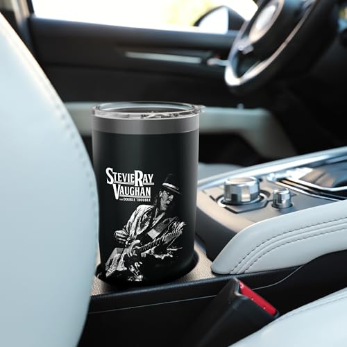 Stevie Ray Vaughan and Double Trouble Image Stainless Steel Insulated Tumbler Black 20 Ounces