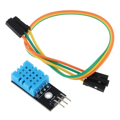 5pcs DHT11 Temperature Humidity Sensor Module 3.3V-5V Digital Temperature Humidity Sensor with Wires Fit for Arduino,Humidity Measure Range 20%-95% Temperature Measure Range 0-50℃