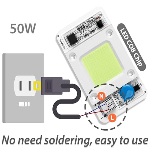 50W 220V COB High Power Royal Blue 445nm-450nm LED Lamp Chip Integrated Smart Built-in Driver Suitable for DIY LED Floodlight Headlight