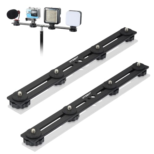 UTEBIT 2 Pack Straight Flash Mount, 1/4-3/8 Thread Hole Tripod Mount 13 Inch