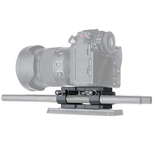 NICEYRIG Shoulder Support Camera Baseplate with 15mm Rod Clamp Railblock for Rod Support/DSLR Rig Cage