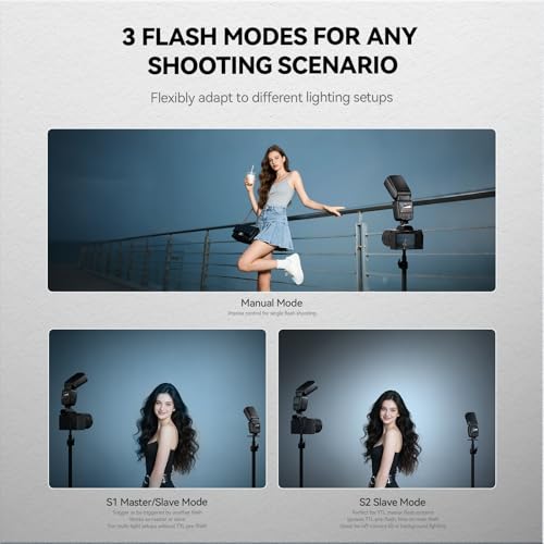 PHOTOOLEX Camera Flash for Canon Nikon Sony Panasonic Olympus Fujifilm Pentax Sigma Minolta Leica and Other SLR Digital and Digital Cameras with Single Contact Hot Shoe no flash trigger