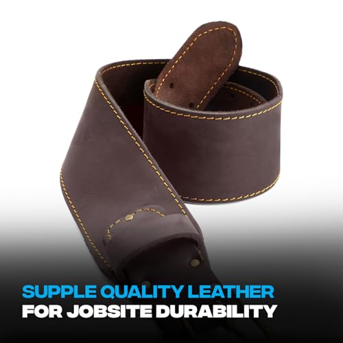 OX 3-inch leather tool belt in XL size, thick carpenter belt designed to hold tool pouches