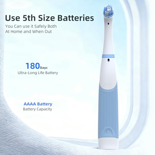 Electric Cleaning Brush 180 Days Battery Life,Cordless Electric Cleaning Brush with 3 Replaceable Brush Heads, Rechargeable Power Scrubber, IPX6 Waterproof for Bathroom, Tile & Kitchen