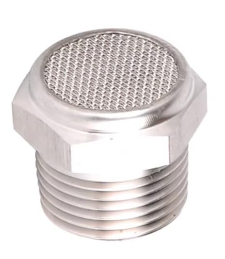 Pneumatic Silencer VA Stainless Steel 1/2 Inch Compressed Air Damper V2A 1.4301 Short Design 1/2" short