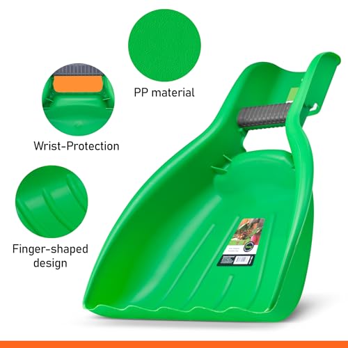 Superio adult green leaf collector and rake set with plastic leaf scoops for gardening and lawn care