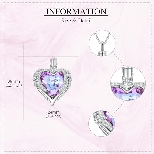 MONGAS Sunflower Cross/Sea Turtle/Phoenix/Angel Wing Urn Necklace for Ashes Sterling Silver Sunflower Cross/Sea Turtle/Phoenix/Angel Wing Cremation Jewelry for Ashes for Women Angel Wing