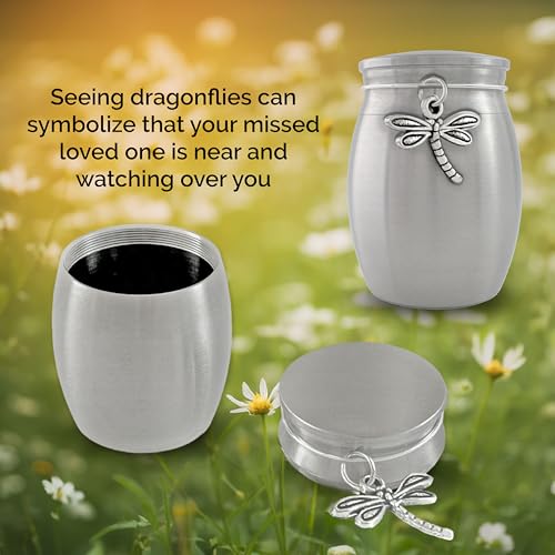 Mini Dragonfly Urn Memorial Cremation Ashes Holder Small Container Jar Vial