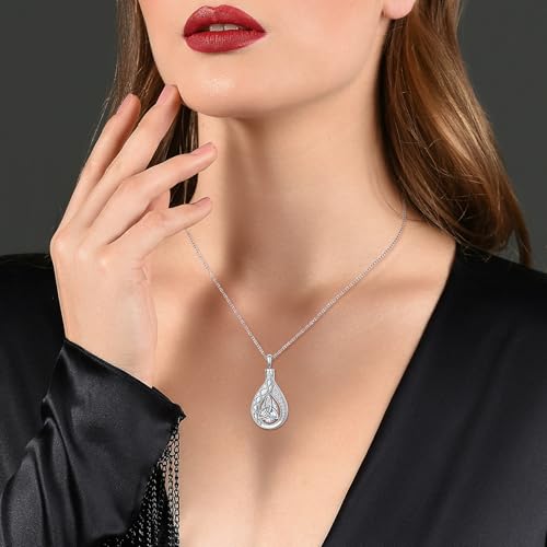 DAOCHONG Celtic Knot Teardrop Urn Necklace Memorial Jewelry for Women Teardrop Urn Necklaces