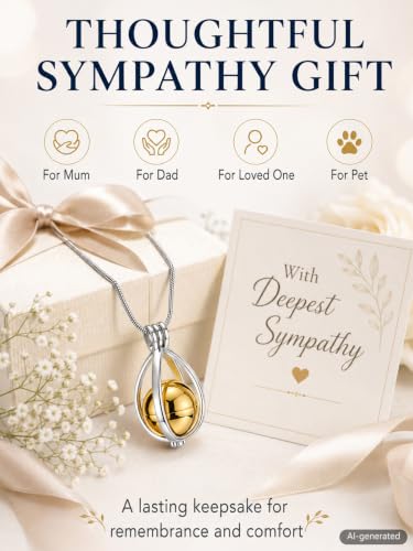 Ashes Necklace for Women, Cremation Urn Necklace for Human Pet Ashes Rose Gold