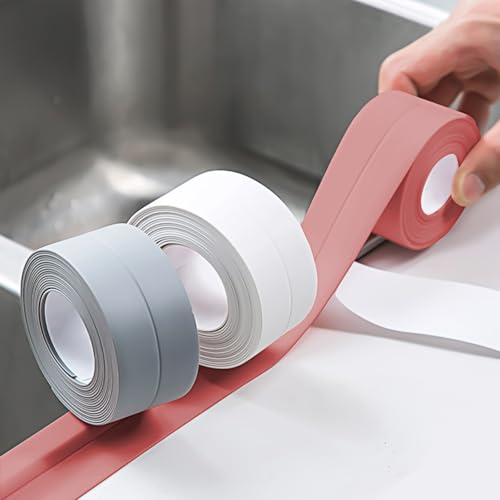 Boguish grey waterproof caulk tape rolls for sealing bathroom, toilet, kitchen countertop, and other surfaces