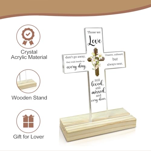Acrylic Decor Sign Plaque With Stand Gifts For men women, Table decorations for Mom Dad Grandma Friends (Cross0631)