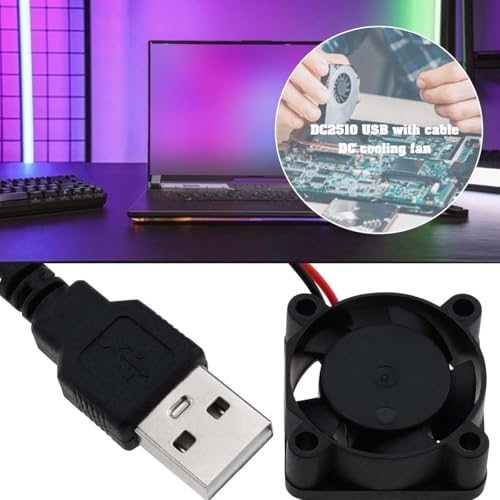 2pcs 2510 USB Cooling Fan Brushless Hydraulic Bearing DC Fan 25X25X10MM Miniature Bearing Turbo For Laptop Motherboard 3D Printer