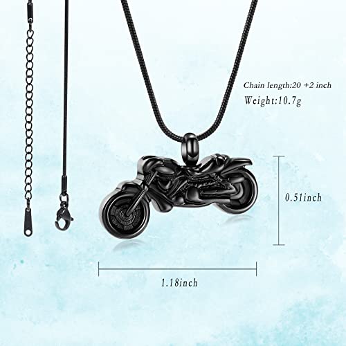 Imrsanl Cremation Jewelry for Ashes Motorcycle/Little Car/Tractor Urn Necklace for Ashes for Men Keepsake Memorial Pendent