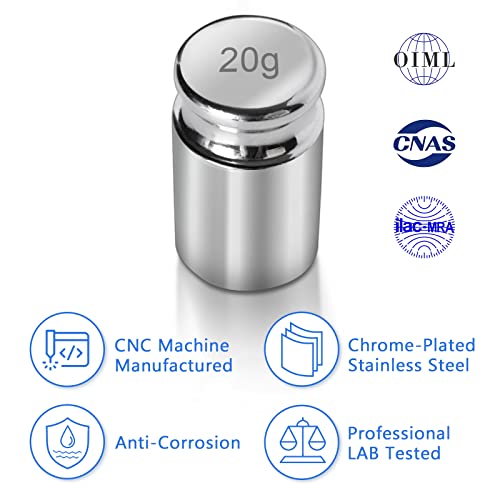 Fuzion calibration weights 60g total, 7-piece scale calibration weight set in protective case