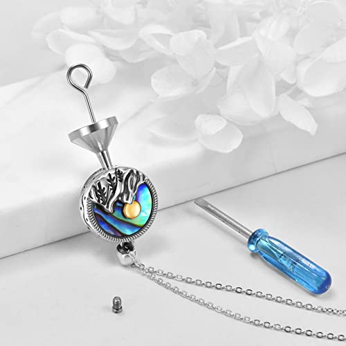YAFEINI Urn Necklace for Ashes Sterling Silver Mountain Cremation Memorial Jewelry for Women Men