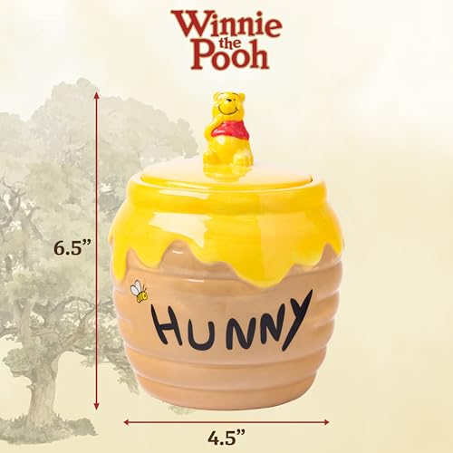 Silver Buffalo Disney Winnie the Pooh Hunny Pot, 3D Sculpted Snack Jar Winnie the Pooh Hunny Small (Ceramic Sculpted) Ceramic Sculpted