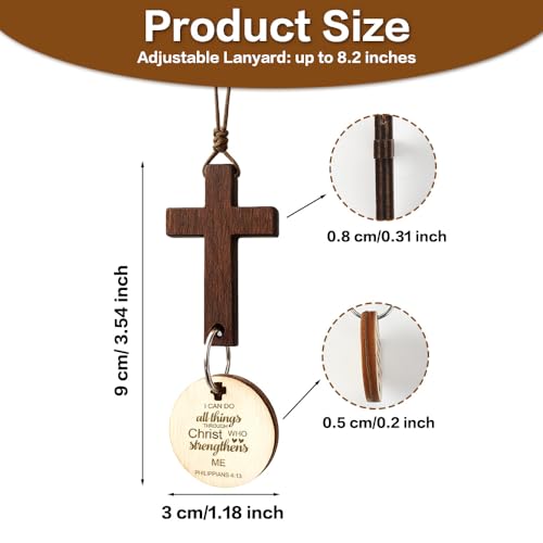 I Can Do All Things Through Christ Car Cross Hanging Accessories Bible Verse Rearview Mirror Decoration Christmas Christian Religious Gifts for Men Women New Driver Christian Car Accessories I can do all things through christ