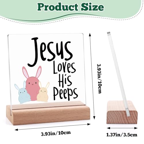Religious Christian Gifts for Women Men Easter Acrylic Plaque with Wooden Stand Office Gifts for Coworkers Friends Funny Easter Gift for Women Men Religious Faith Desk Decor for Office Home Christmas