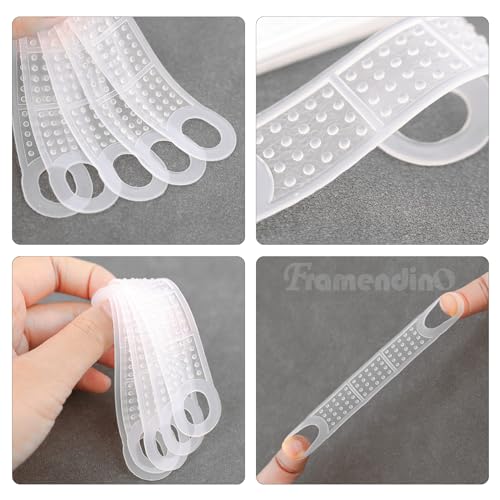 Framendino, 350 Pack Clear Non Slip Rubber Clothes Grips Clothing Strip for Plastic Hangers