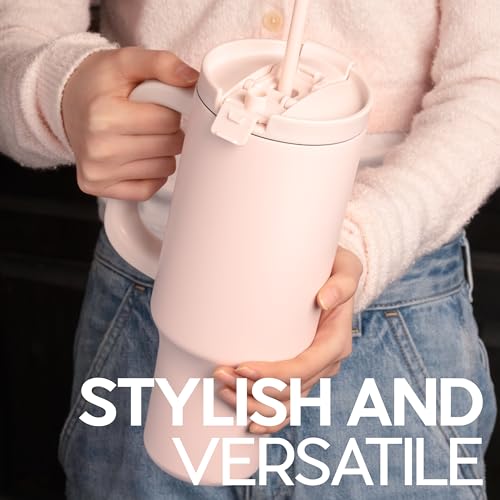 Violet & Gale Gigi Gifts For Grandma - Retro Collection - 40oz Insulated Tumbler with Handle, Gigis Water Bottle for Mothers Day, In My Era Cup