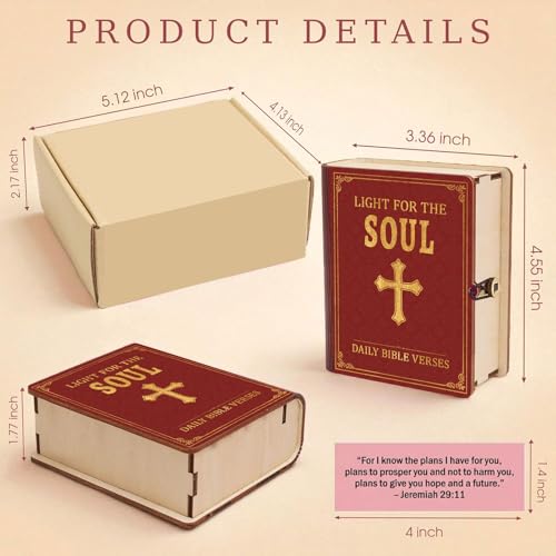 Bible Verse Wooden Box – 150 Color Coded Scripture Cards for 6 Emotions, Christian Gift for Expressing Feelings, Graduation, Mother's Day, Religious Prayer Box for Men & Women