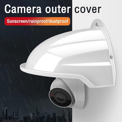 Universal Security Camera Cover Sun & Rain Shield – Weatherproof Protective Roof for Dome/Bullet Outdoor CCTV Cameras (3x White) 3x White