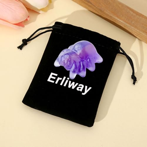 Erliway 1.2" Purple Fluorite Crystal Spider Figurine Animal Statue
