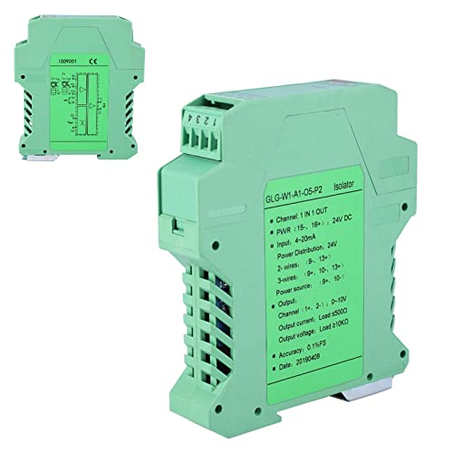 Transmitter 4-20 mA 0-10 V, DC Signal Conditioner, Measuring Transducer, Signal Converter, Current, Signal Isolator, Transmitter, One in One Output Configured, for Large (One Input and One Output One input and one output 4-20mA to 0-10V