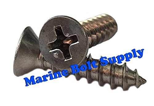 Type 316 Stainless Steel Phillips Drive Flat Head Sheet Metal Screw Kit - Marine Bolt Supply 6-111906