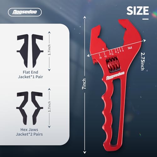 AOOSEDOO red AN fitting wrench for 3AN-16AN fittings, anti-scratching adjustable tool