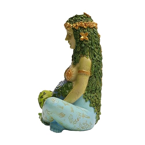 Mother Earth Statue, 7" Fertility Gaia Goddess Statue, Nature Pregnant Wiccan Altar Supplies, Moon Yoga Alter Table Witchcraft