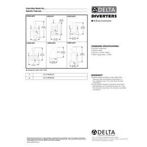 Delta Faucet U4929-PN-PK 3-Way Shower Arm Diverter for Hand Shower, Polished Nickel
