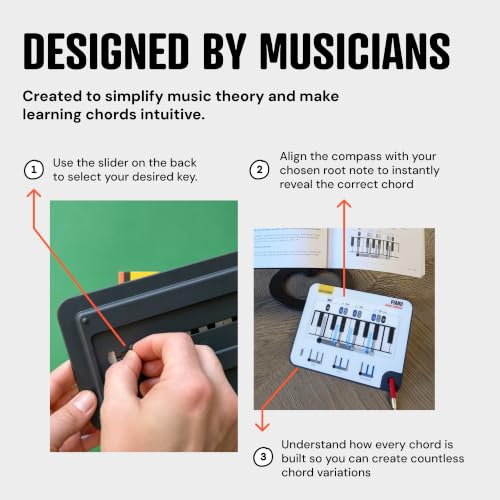 Piano Chord Learning Tool - Compass and Book - Understand Chords on Piano Piano Chord Compass Book