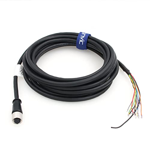 CCBL-05-01 DataMan 260 Reader Serial Cable IO Power Cord for Cognex Camera M12 12 Pin Female Cable Connector to Flying Leads (10M) 10M