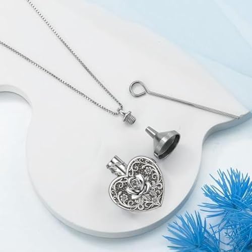 Rose Flower Urn Necklace for Ashes for Women