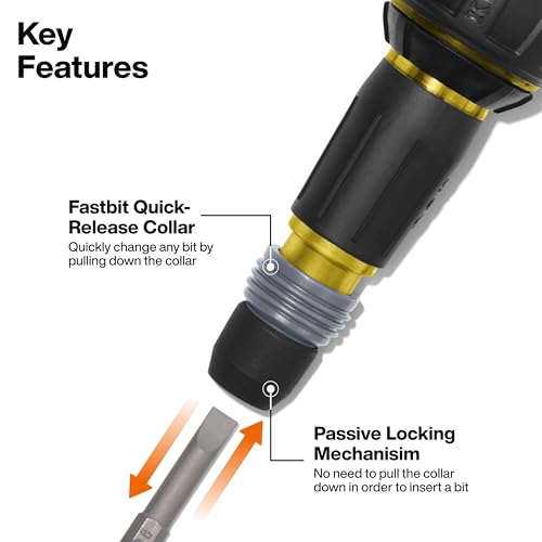 Klein Tools 32960ARCHT ratcheting Tru-Grip screwdriver with ball-style handle and double-ended Phillips/slotted bit