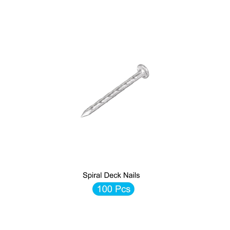 [Australia - AusPower] - Fence Deck Nails (27mmx2mm) 100Pcs, 304 Stainless Steel Spiral Shank Deck Nail - for House Repairing, Wall, Floor, Silver 