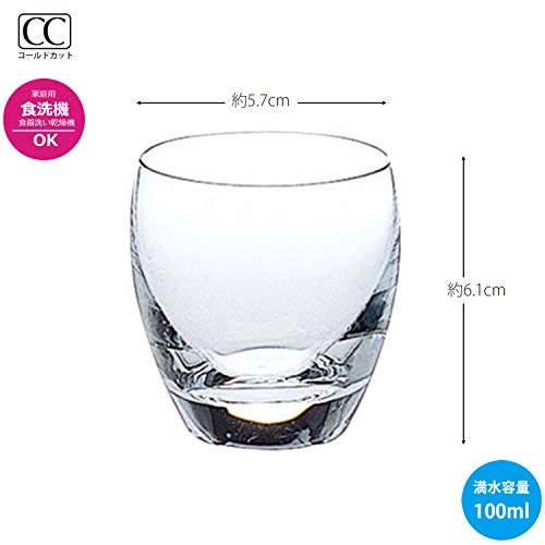 東洋佐々木ガラス Toyo Sasaki Glass T-16108-JAN Cold Sake Glass, 3.4 fl oz (100 ml), Sake Cup, Made in Japan, Dishwasher Safe, Pack of 6 2.4 x 2.4 x 2.4 inches (6 x 6 x 6.1 cm) Set of 6