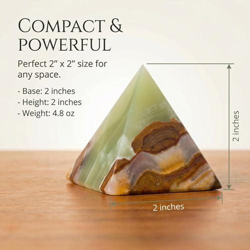 | Pyramid | Green Onyx | 2” x 2" | 1 Pc | Crystals and Healing Stones, Room Decor, Spiritual Gifts, Reiki, Chakra, Witchcraft, Yoga, Meditation Accessories